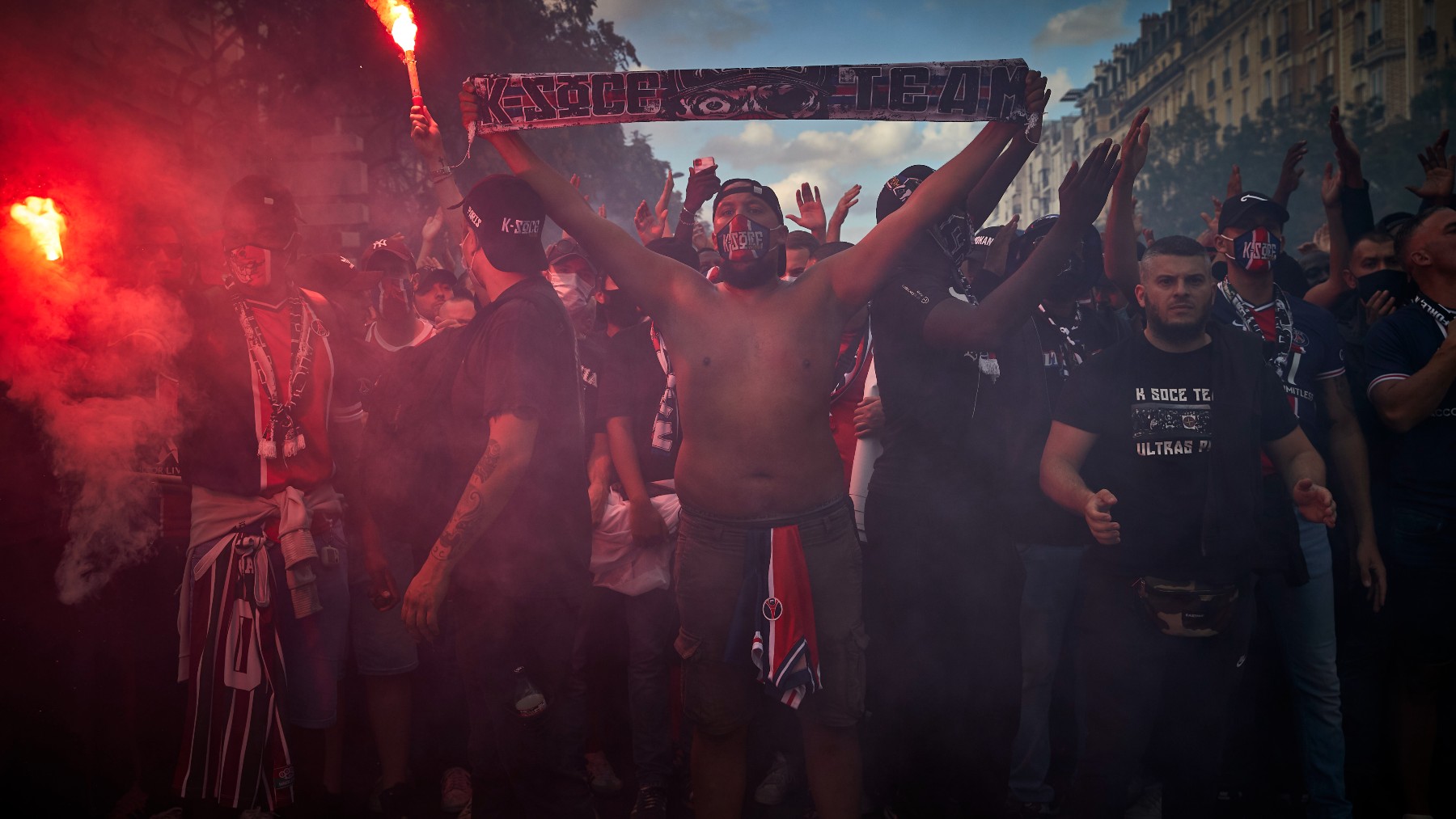 Los ultras del PSG. (Getty)