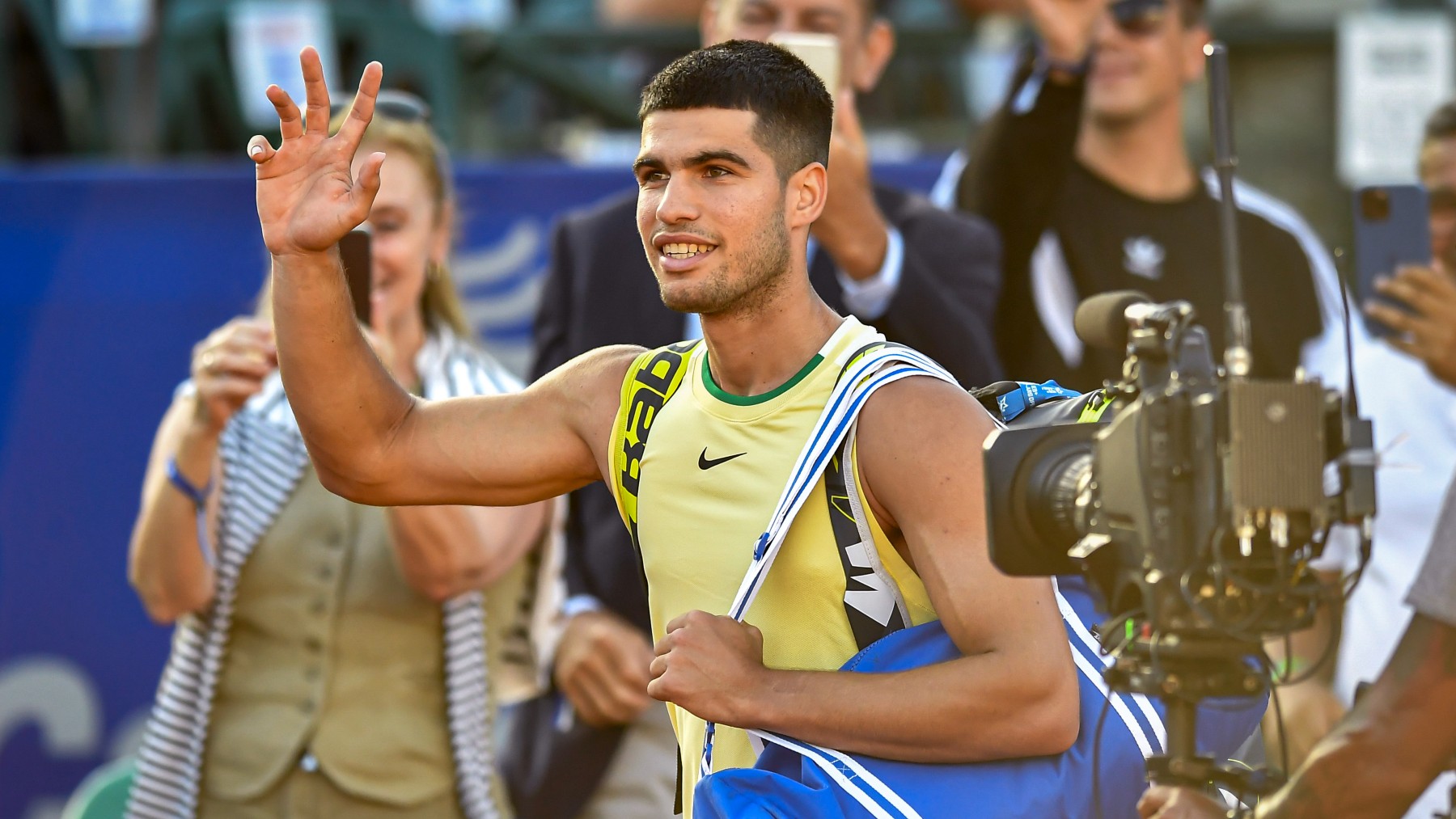 Carlos Alcaraz, en su presentación en Buenos Aires. (Getty)