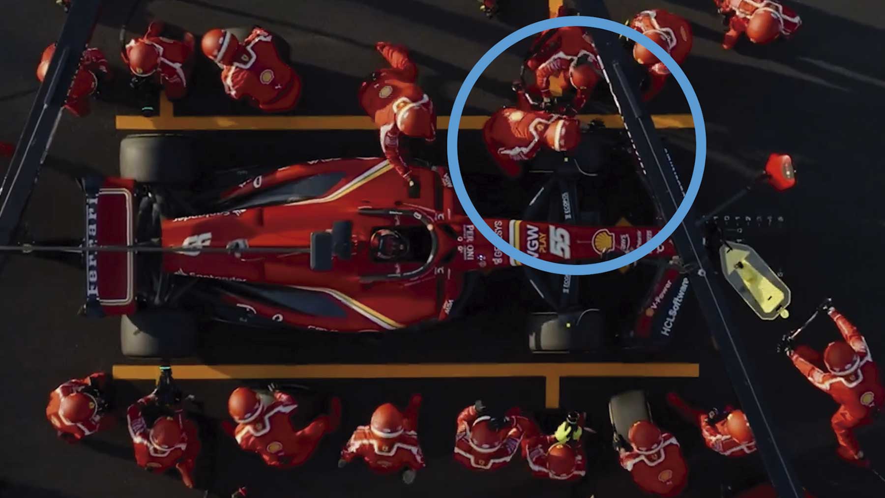 Así es la primera parada de 2024 de Ferrari con Carlos Sainz.