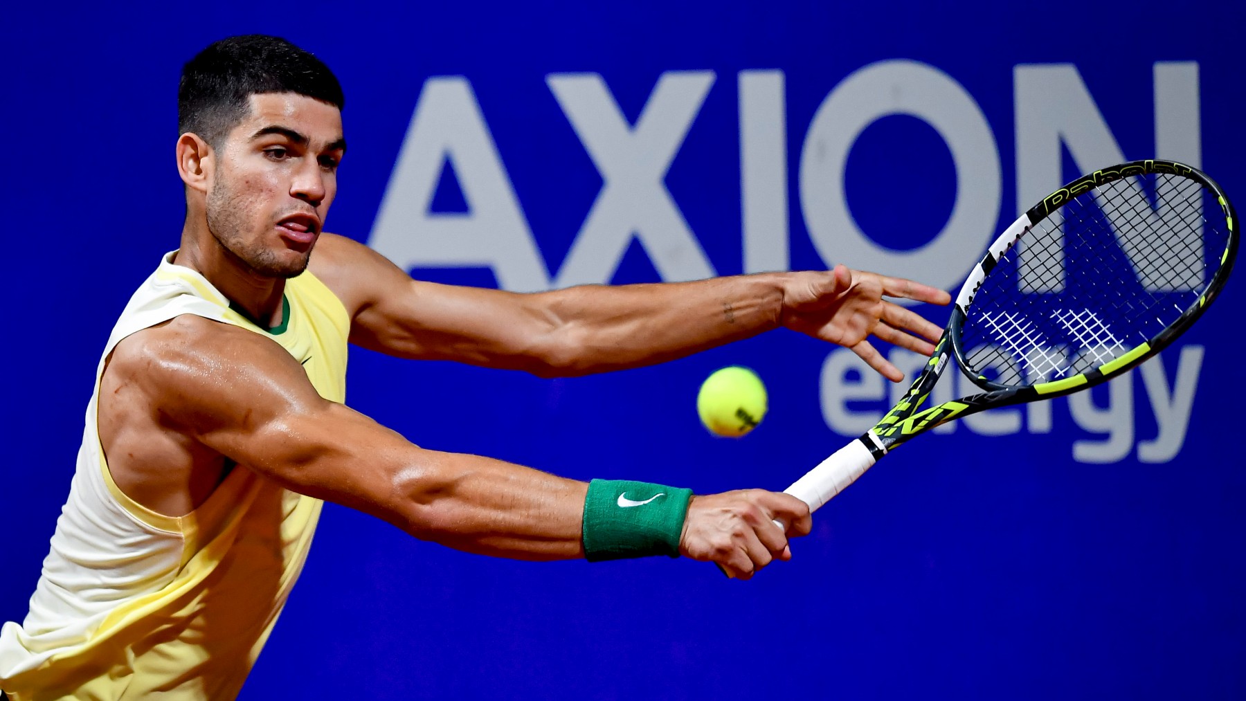Carlos Alcaraz, en el partido ante Jarry en Buenos Aires. (Getty)