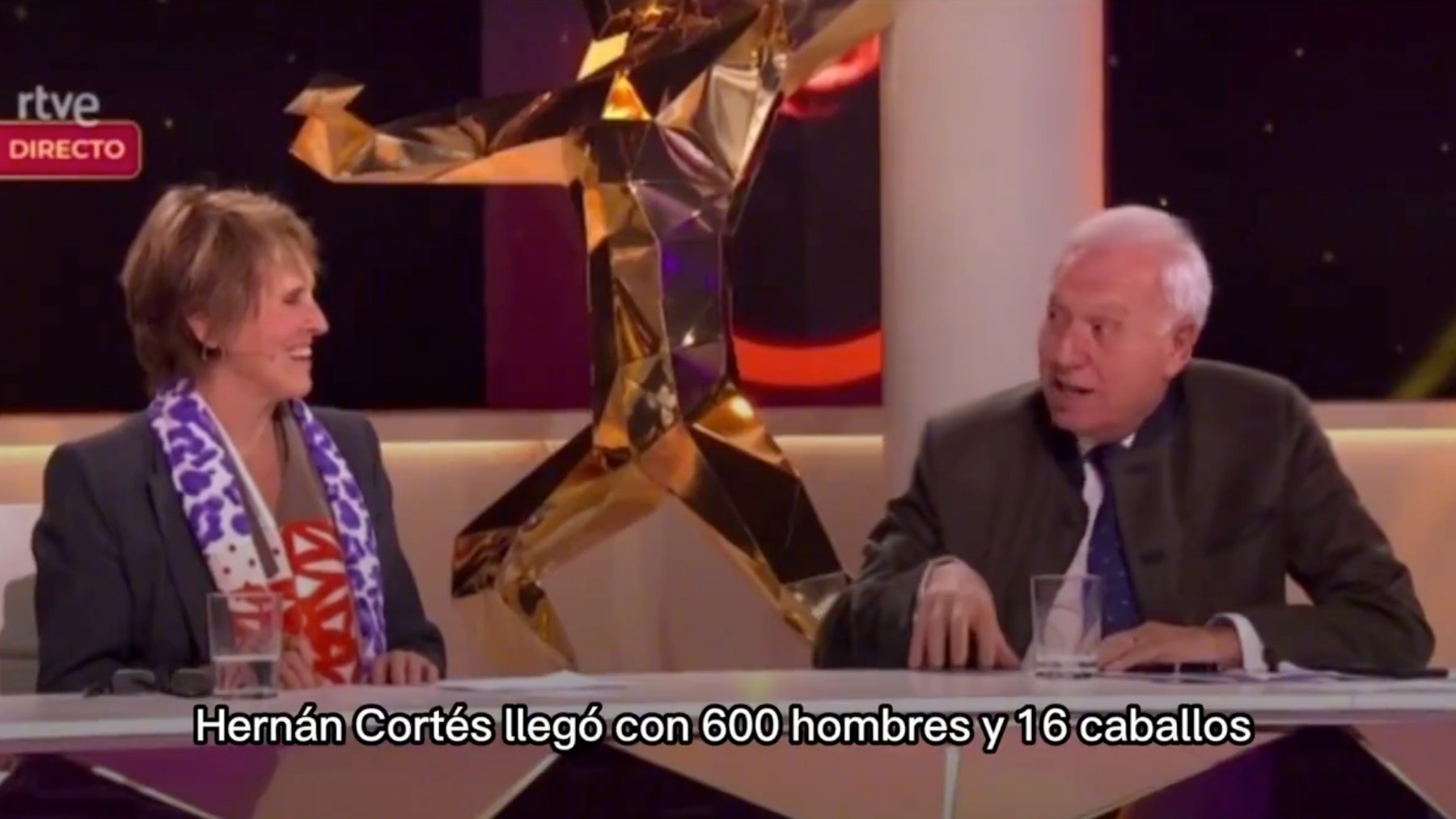 José Manuel García-Margallo y Mercedes Milá en TVE.