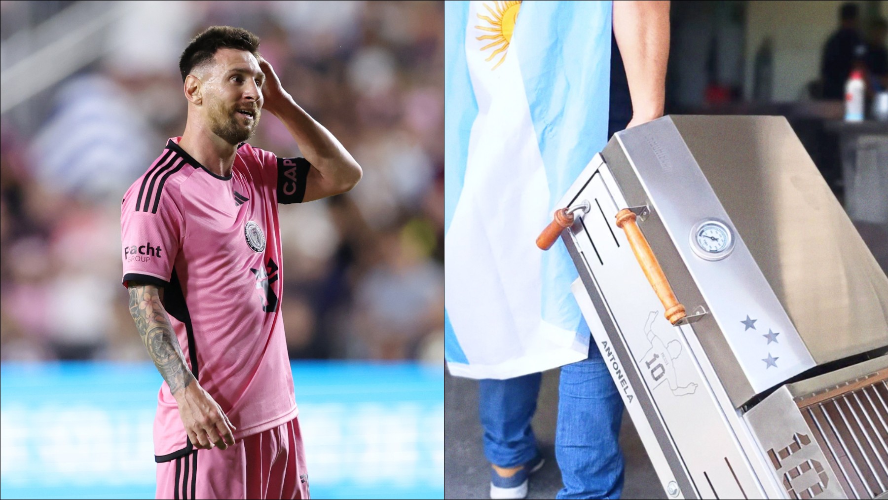 Esta es la parrilla personalizada que recibió Messi.