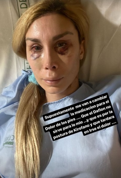 La Pelopony ha tenido que volver al hospital solo 15 días después de sus siete operaciones en Turquía (Instagram).