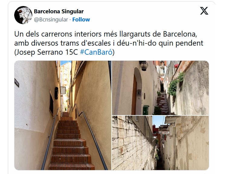 Así es la calle más estrecha de Barcelona: te impresionará