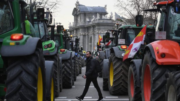 huelga de agricultores, madrid, tractores