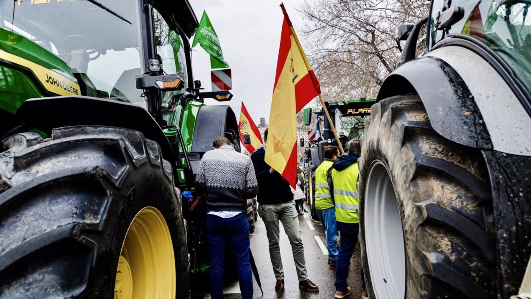 Tractores durante una protesta de agricultores. (EP)