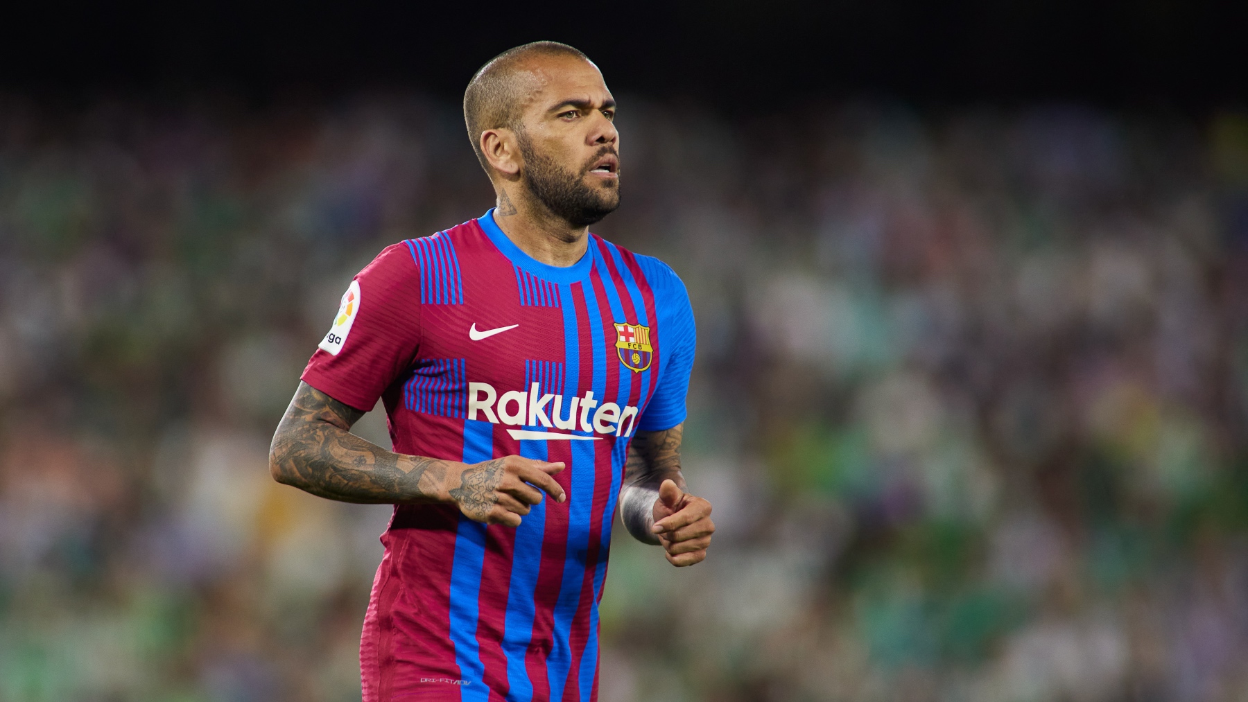 Dani Alves, durante su última etapa en el Barcelona. (EP)