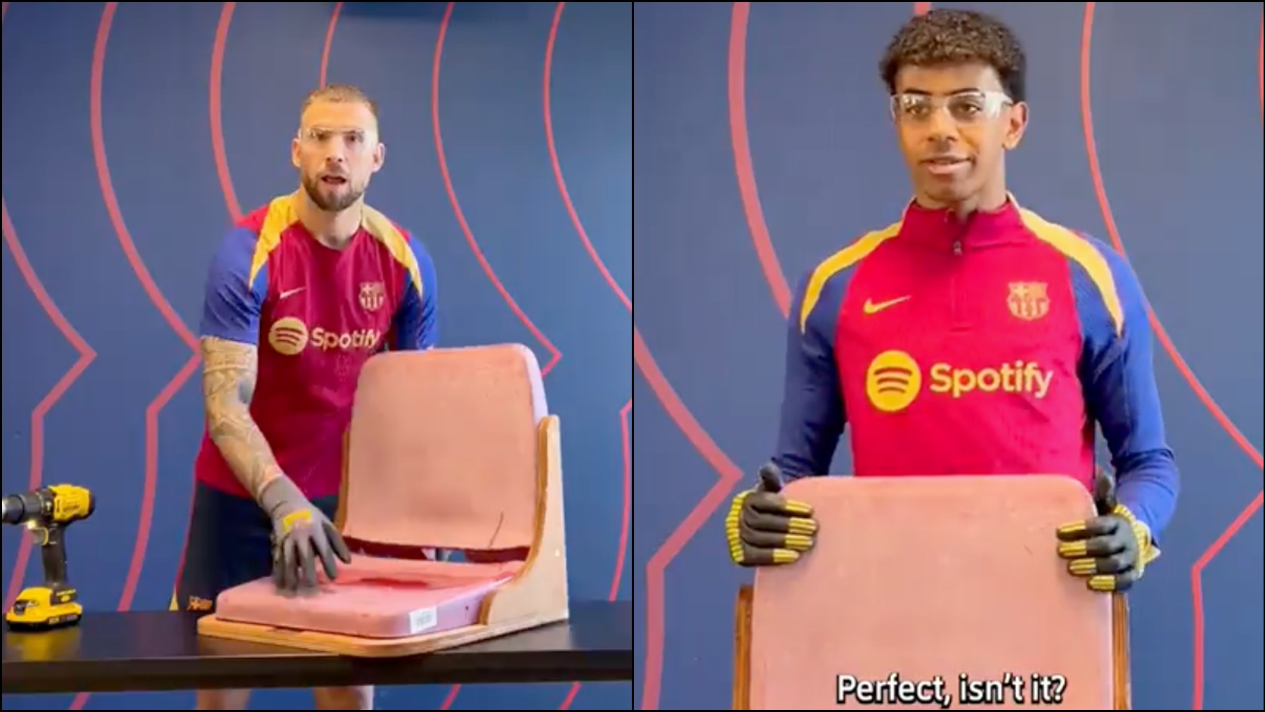 Lamine Yamal e Íñigo Martínez en el último vídeo del Barcelona.