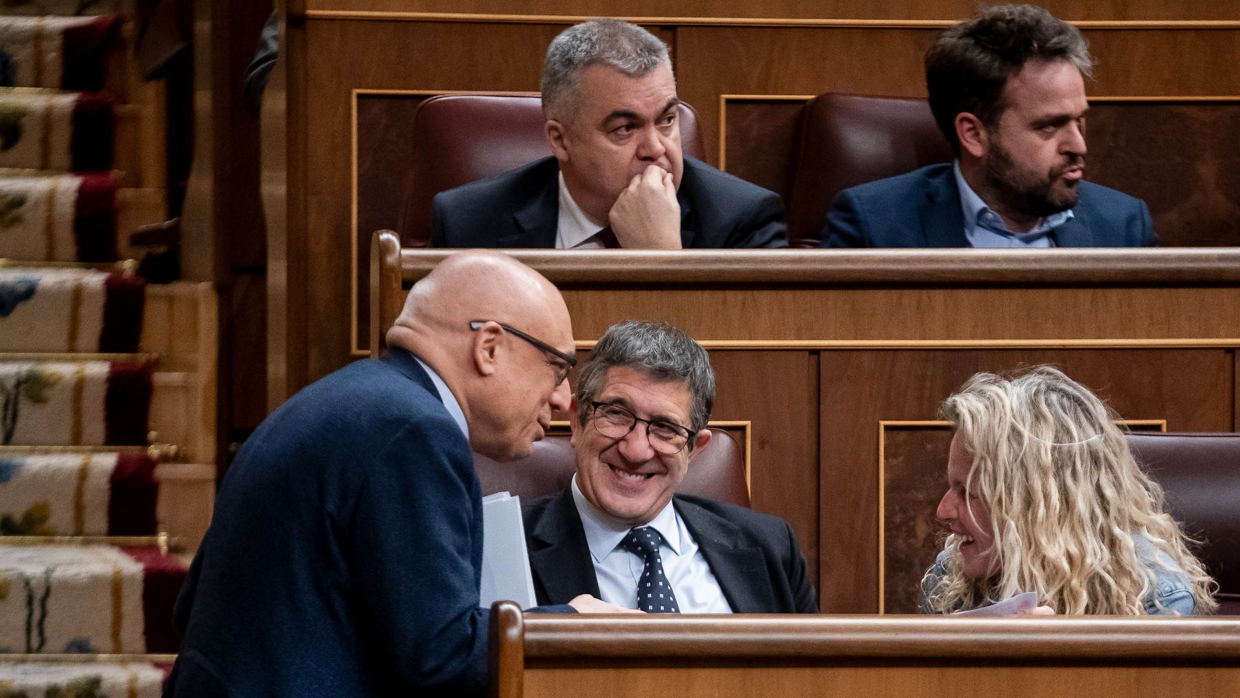 Simancas, Patxi López y Cerdán en el Congreso. (Foto: EP)