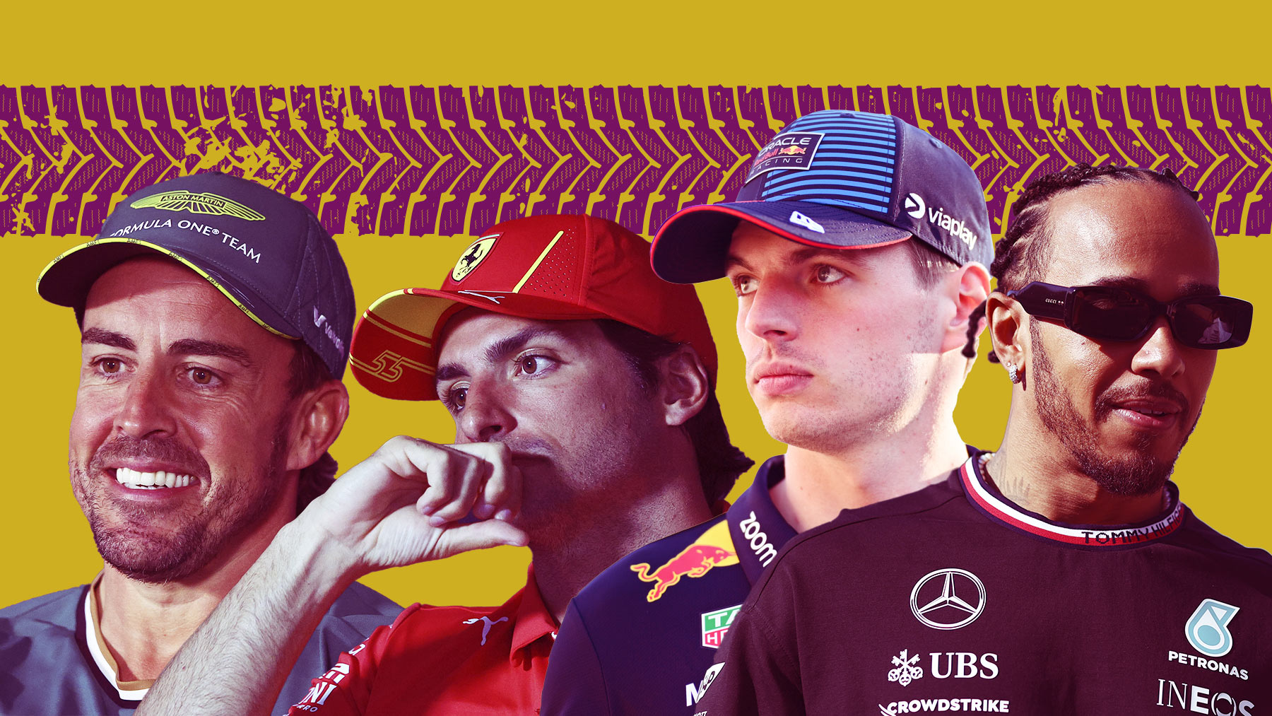 Alonso, Sainz, Verstappen y Hamilton
