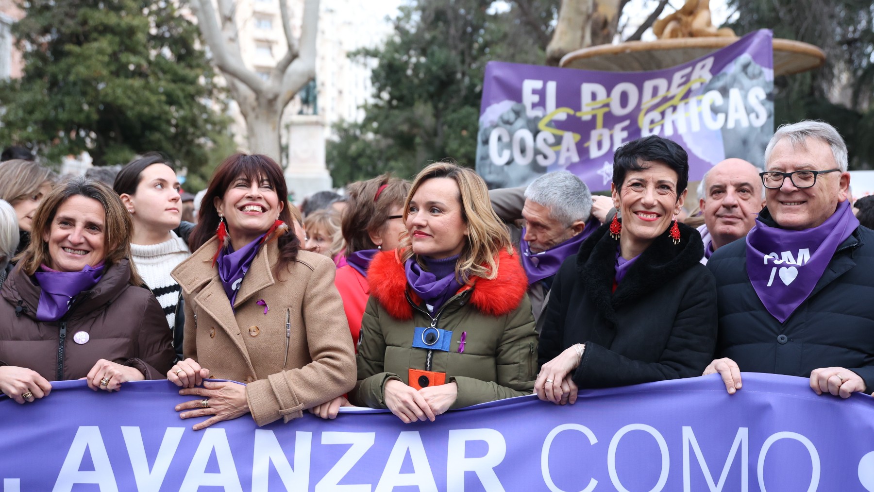 Ministras del PSOE en la manifestación (Foto: Europa Press).