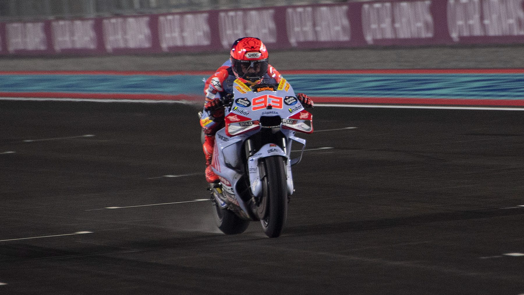 Marc Márquez durante unos entrenamientos en el GP de Qatar de MotoGP. (Getty)