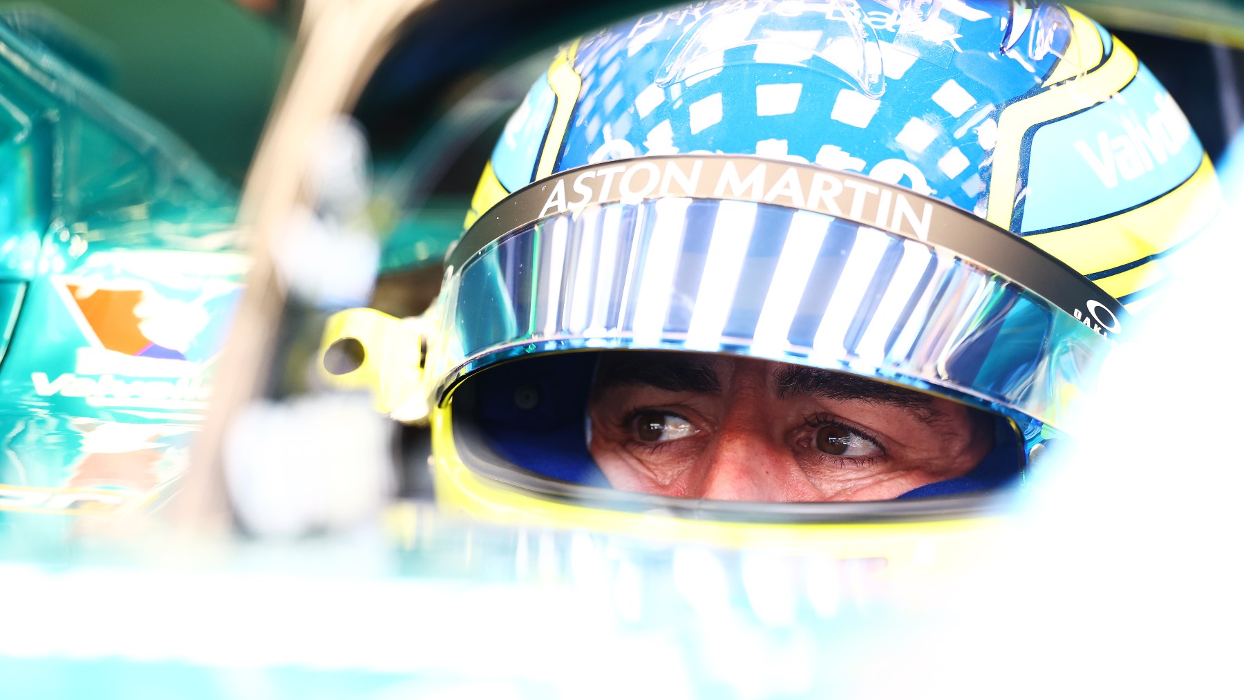 Fernando Alonso en el Aston Martin. (Getty)