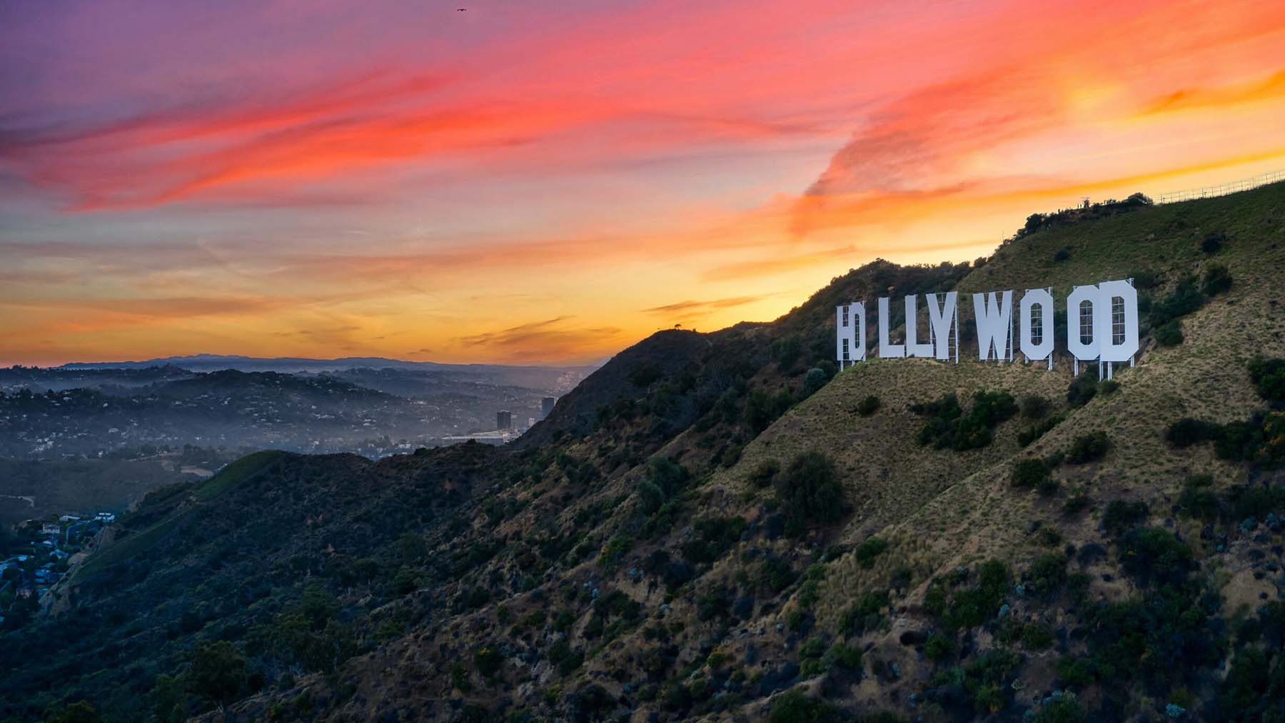 La vista de Hollywood desde el observatorio Griffith.