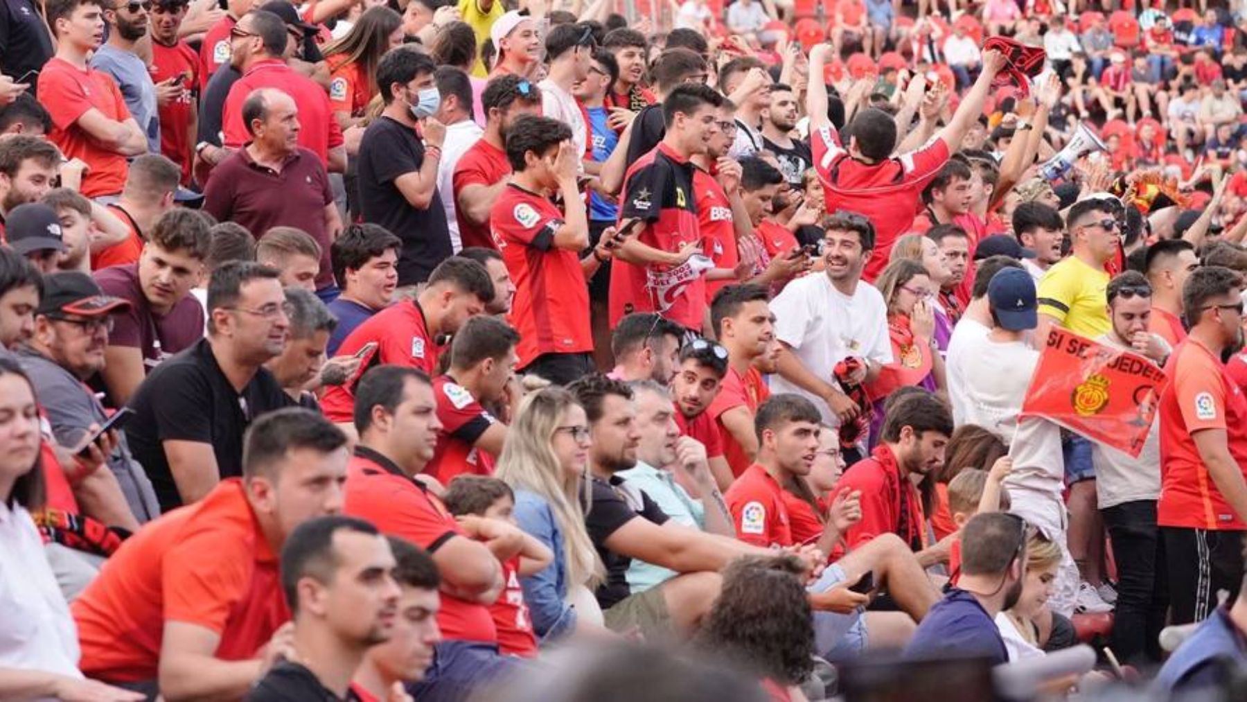 Seguidores del Real Mallorca durante un partido.