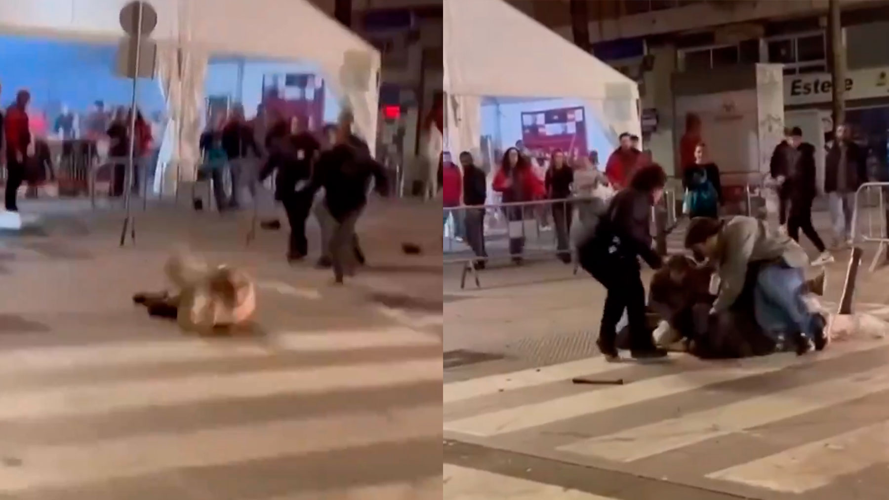 Pelea durante las fallas en Gandía.