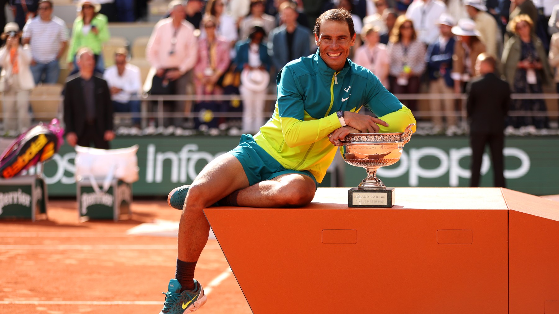 Rafa Nadal, tras conquistar Roland Garros 2022. (Getty)