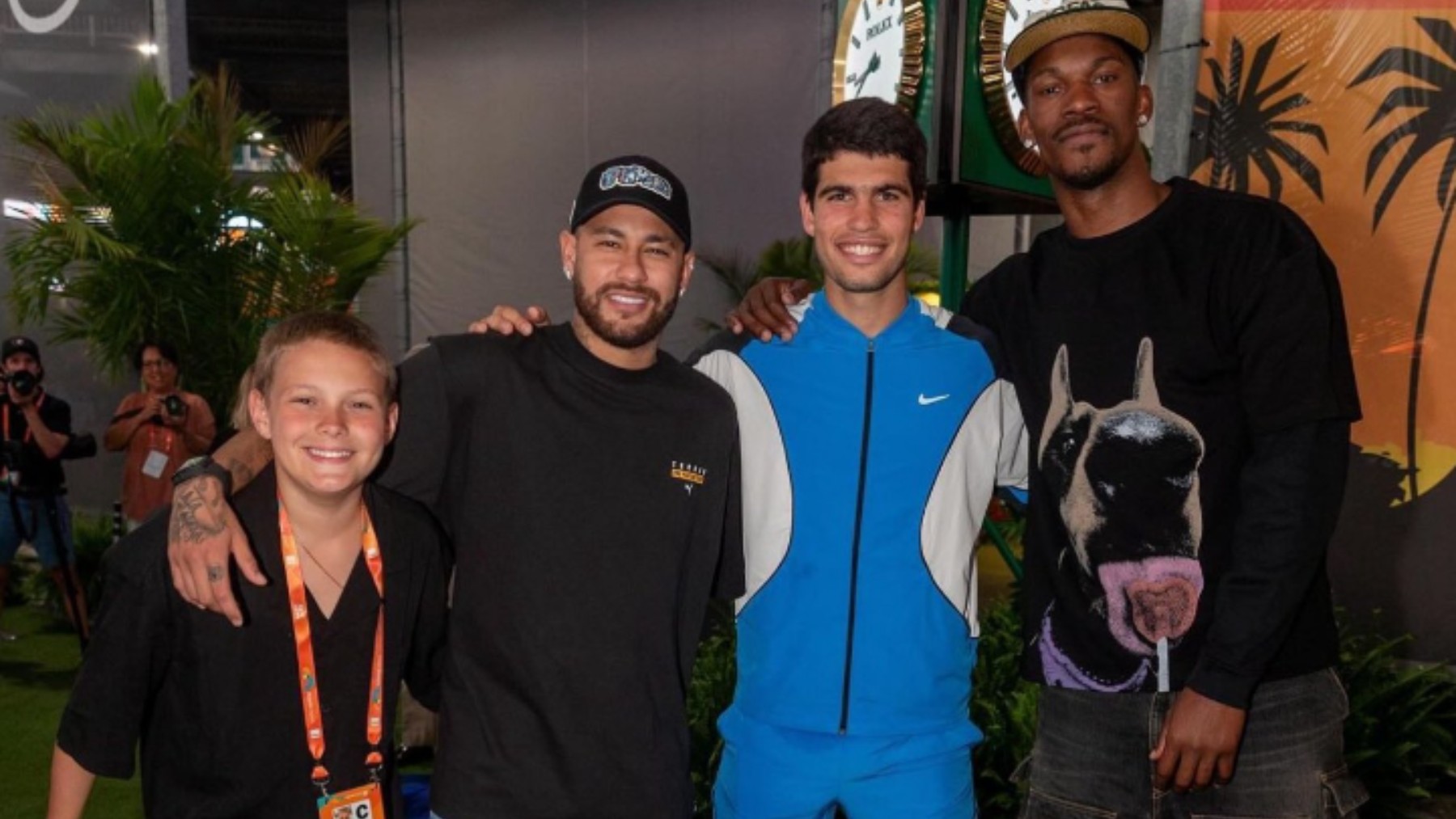 Alcaraz, junto a Neymar y Butler. (Masters 1000 Miami)