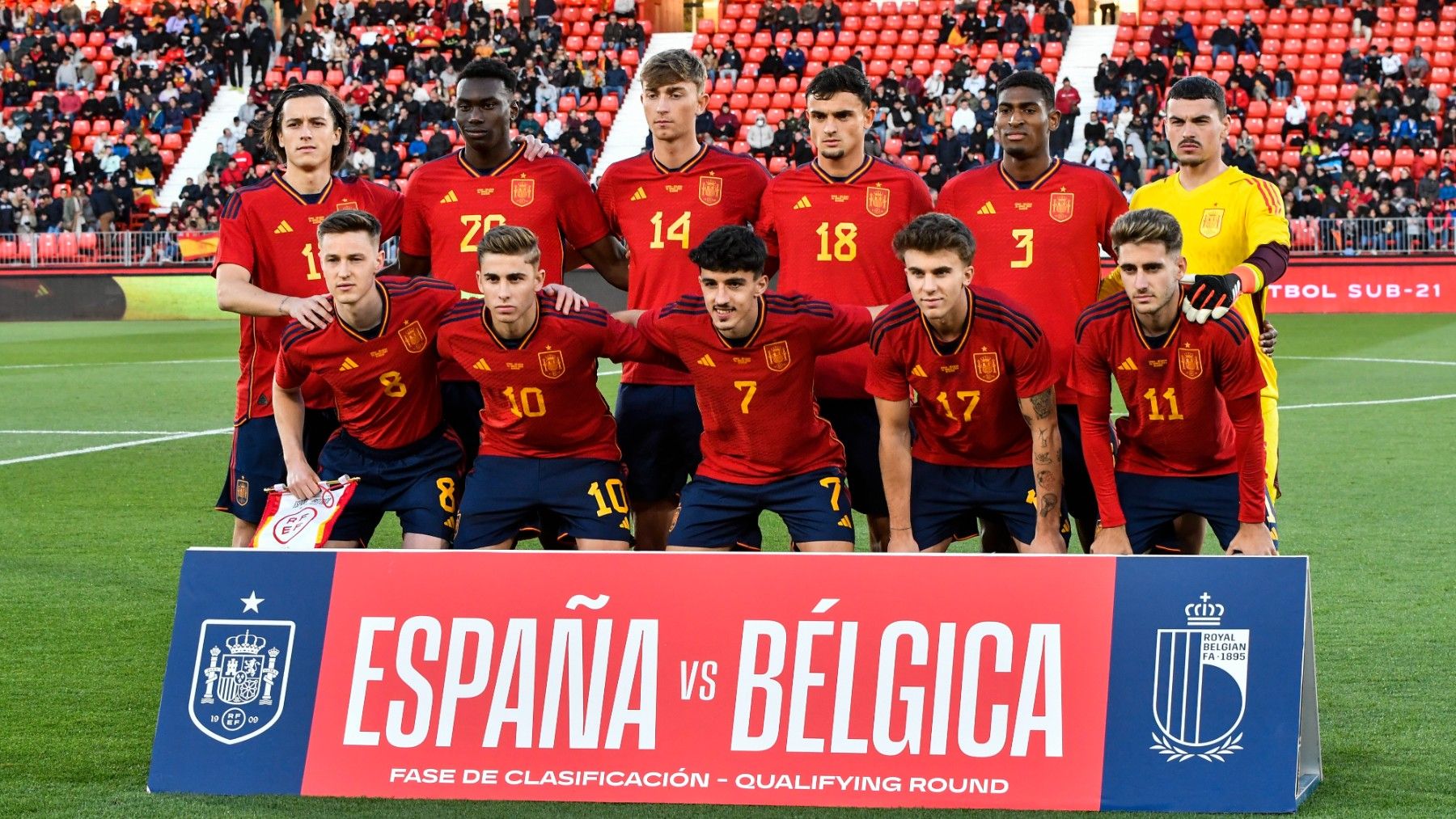 El once inicial de España sub-21 ante Bélgica