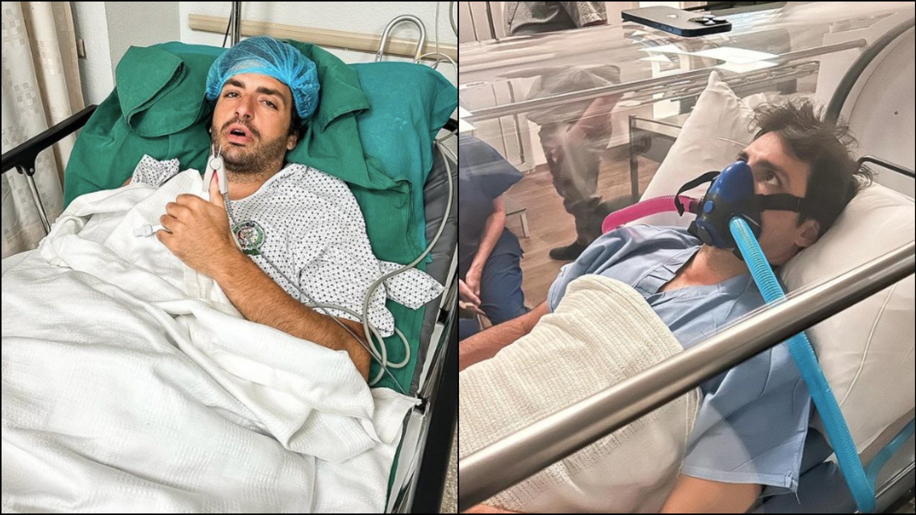 Carlos Sainz en el hospital.
