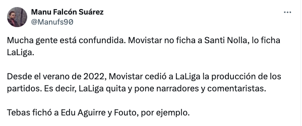 Santi Nolla, comentarista LaLiga