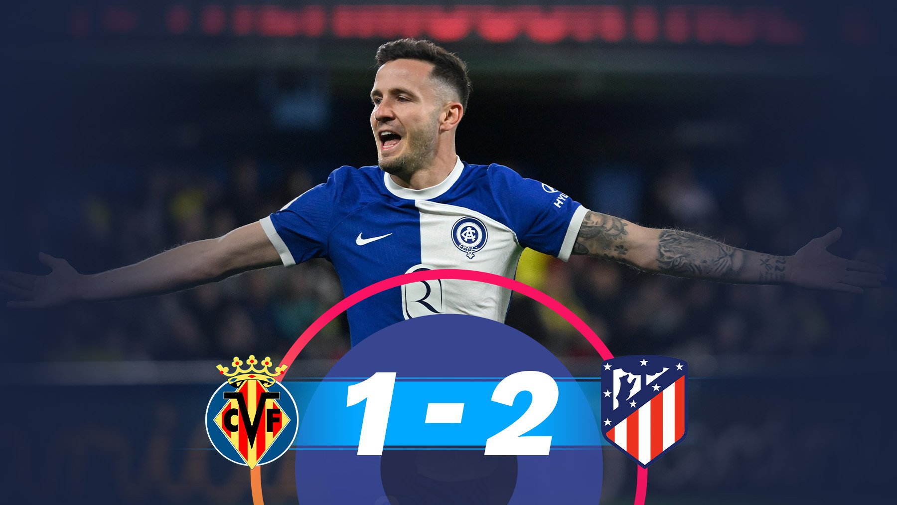 Saúl celebra el gol del Atlético ante el Villarreal. (EFE)