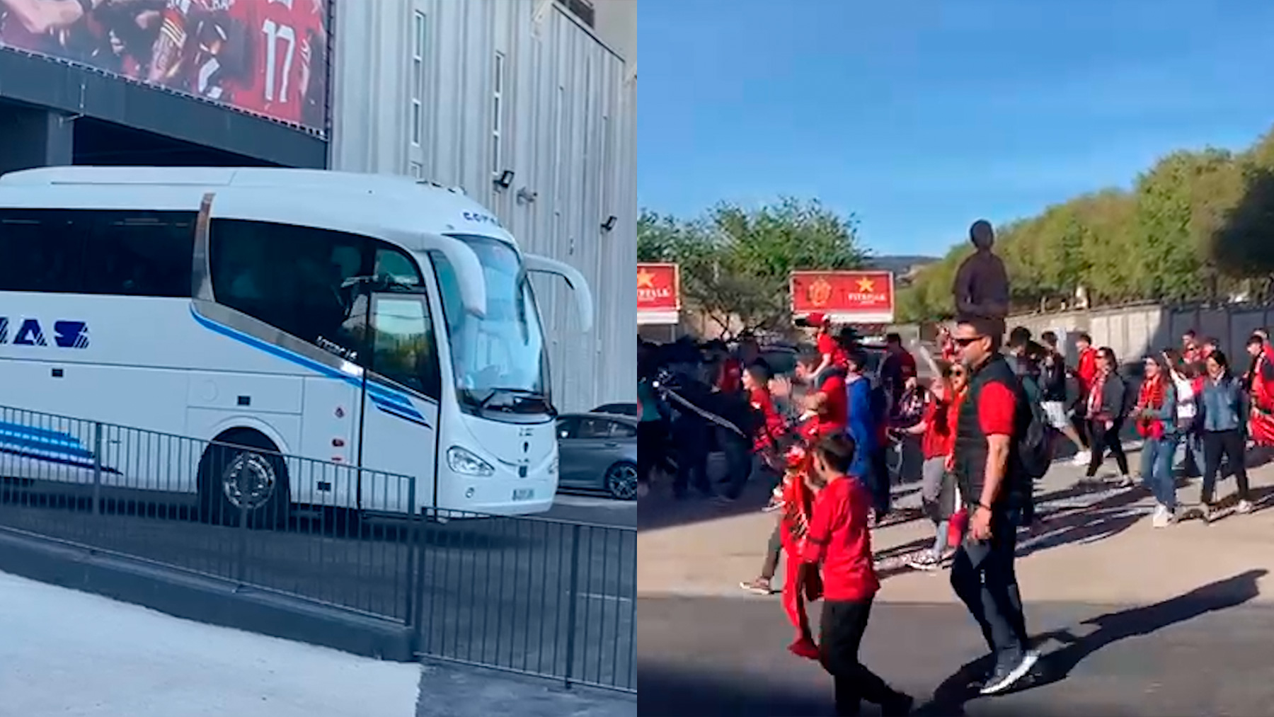 Cientos de aficionados han despedido a los jugadores del Mallorca en Son Moix.