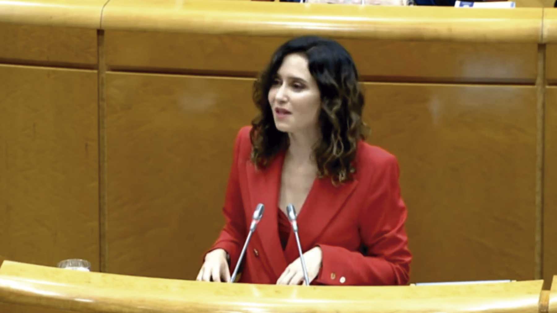 Ayuso en el Senado.