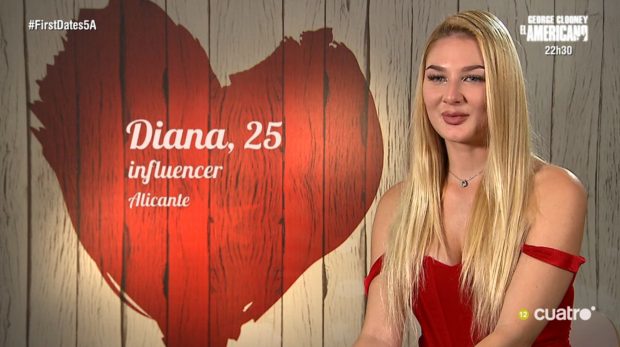Diana en 'First Dates'. (Mediaset)