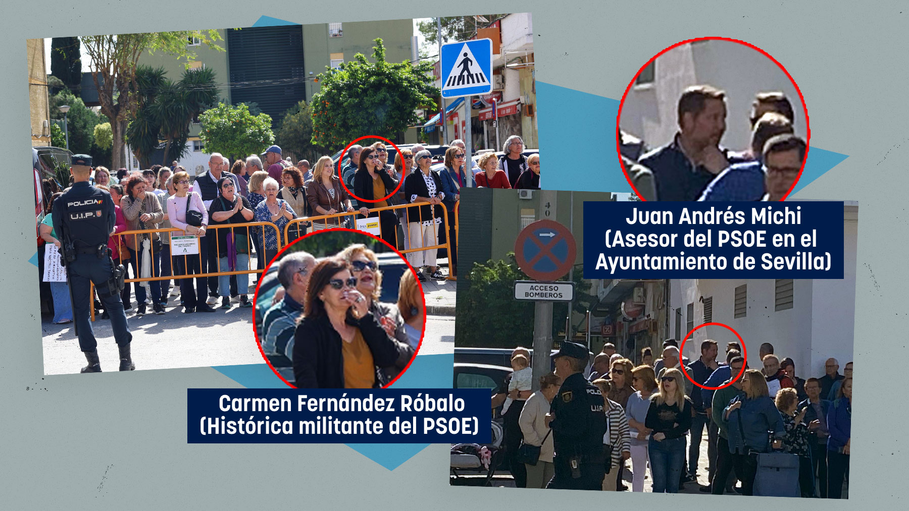 Dos históricos socialistas andaluces hacen un escrache contra Juanma Moreno en Sevilla.