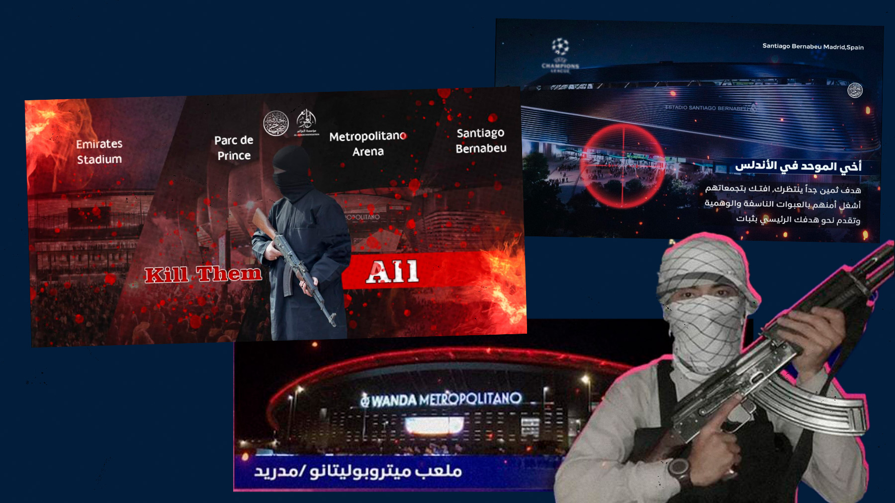 La propaganda yihadista anima a sus seguidores a atentar contra los estadios Champions.