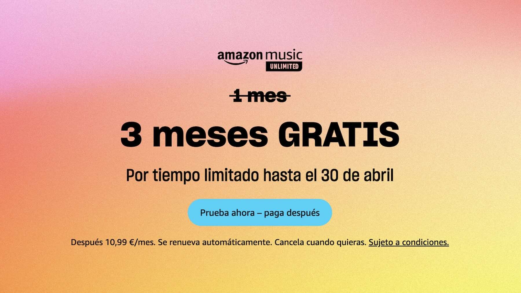 Amazon Music Unlimited te regala 3 meses gratis, descubre cómo