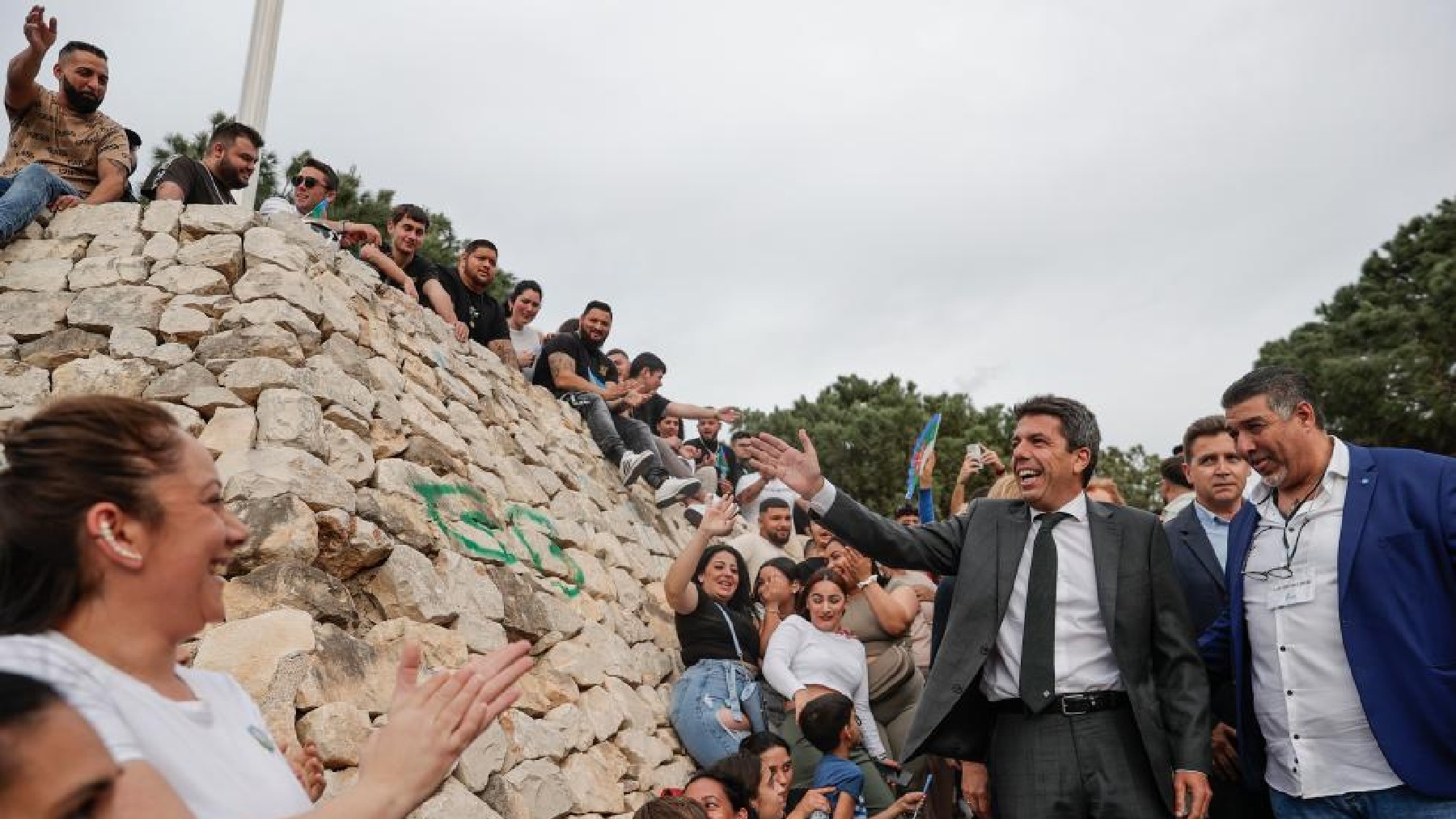 Mazón, este lunes, en el Parque de Cabecera, en Valencia.