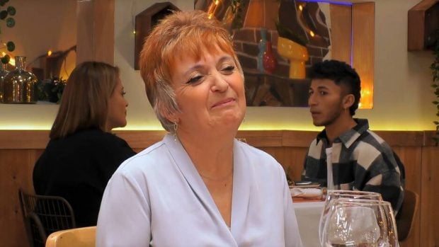Ángela en 'First Dates'. (Mediaset)