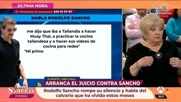 Carmen Balfagón, portavoz de la familia Sancho en España, aclara que Rodolfo sí cobró por su entrevista en HBO Max (Atresmedia).