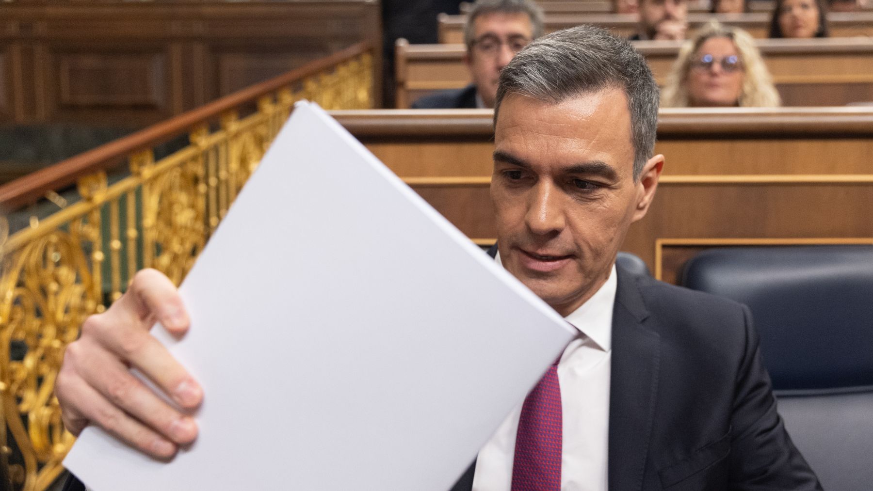Pedro Sánchez en la sesión de control al Gobierno. (Foto: EP)