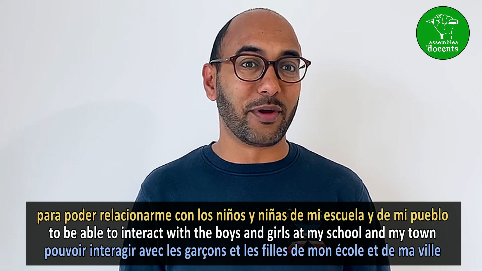El diputado socialista Omar Lamin, en el vídeo de la Assemblea de Docents.