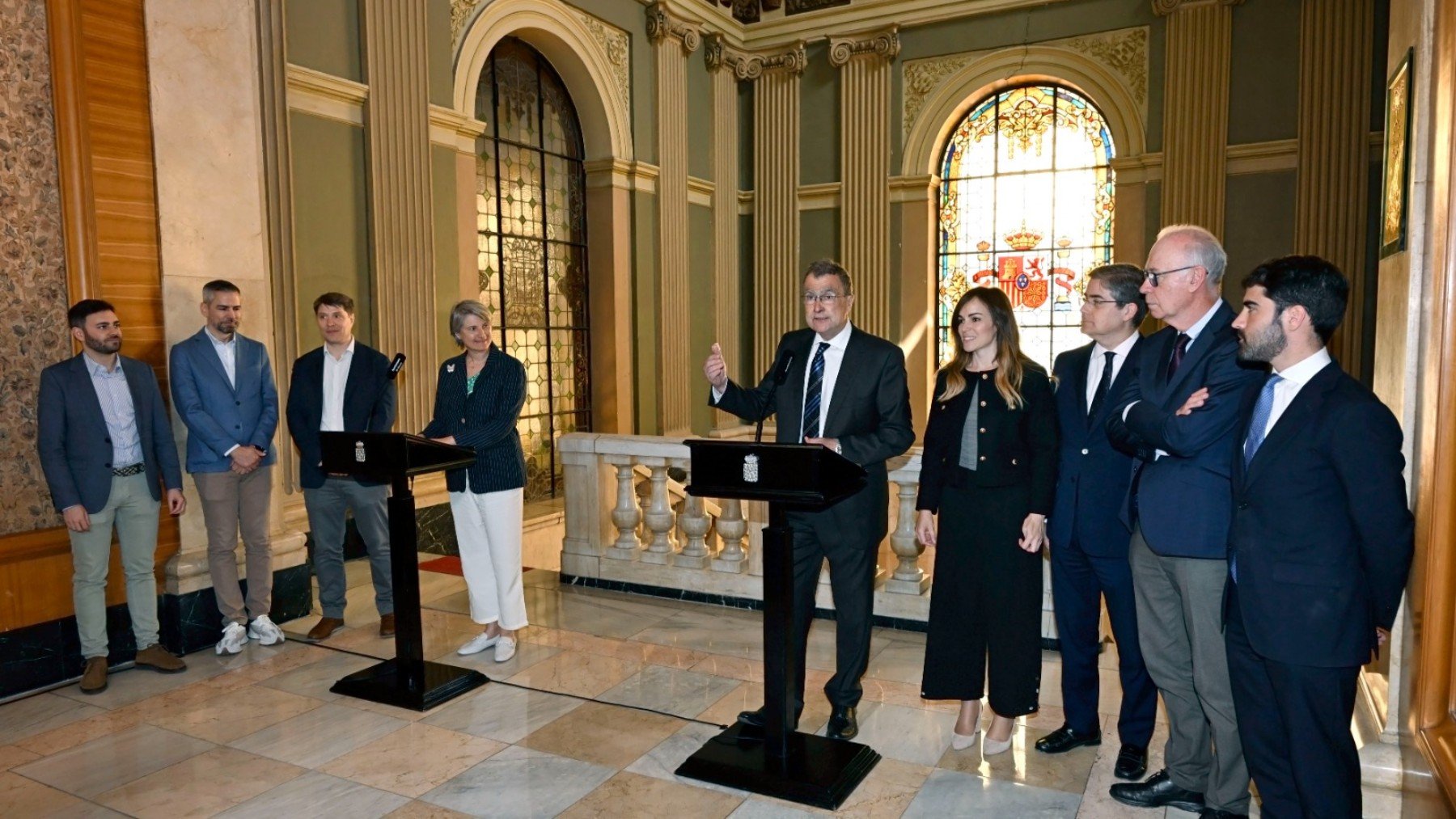 José Ballesta en su intervención. (Ayuntamiento de Murcia)