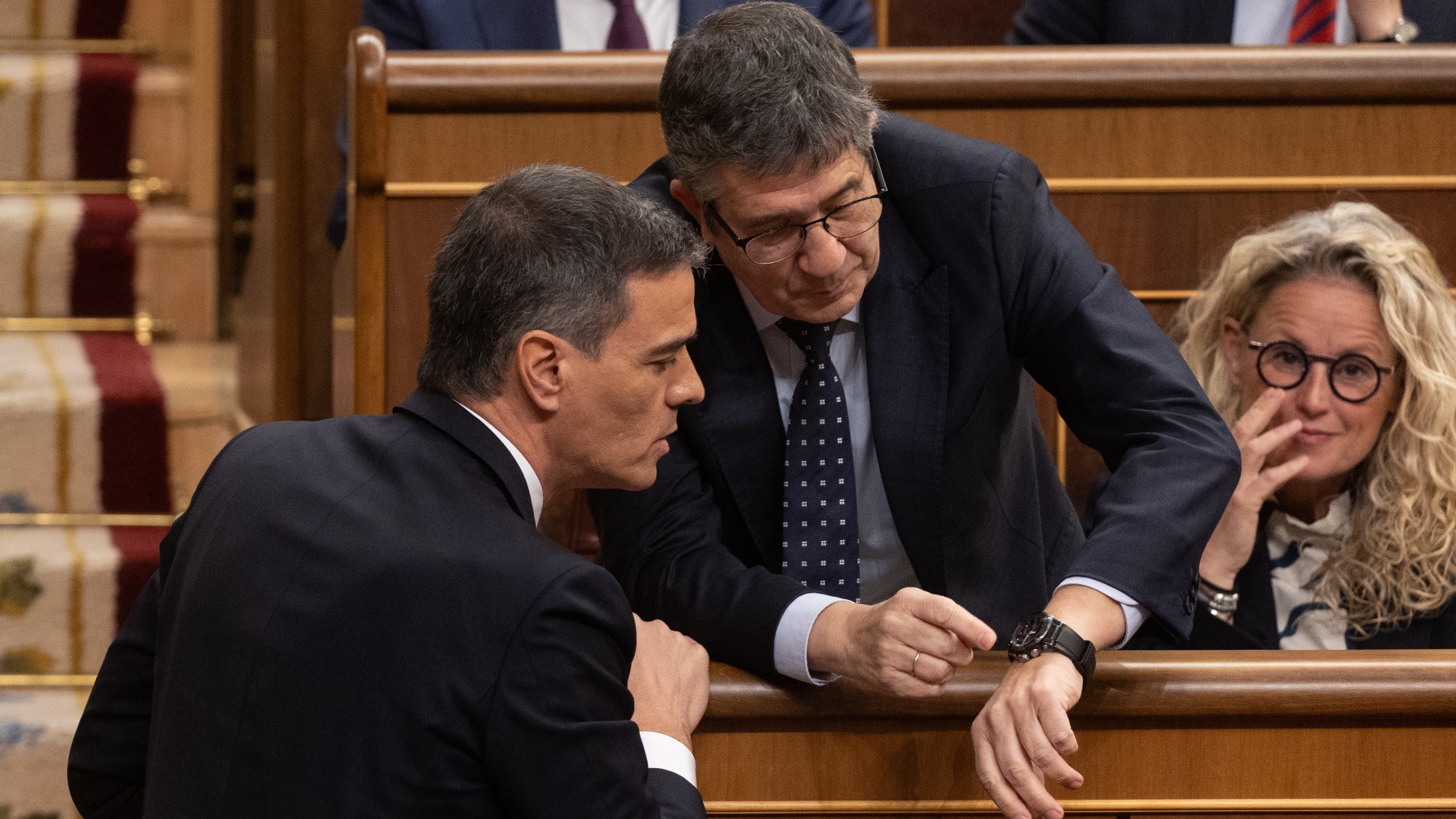 Pedro Sánchez y Patxi López en el Congreso. (Foto: EP)