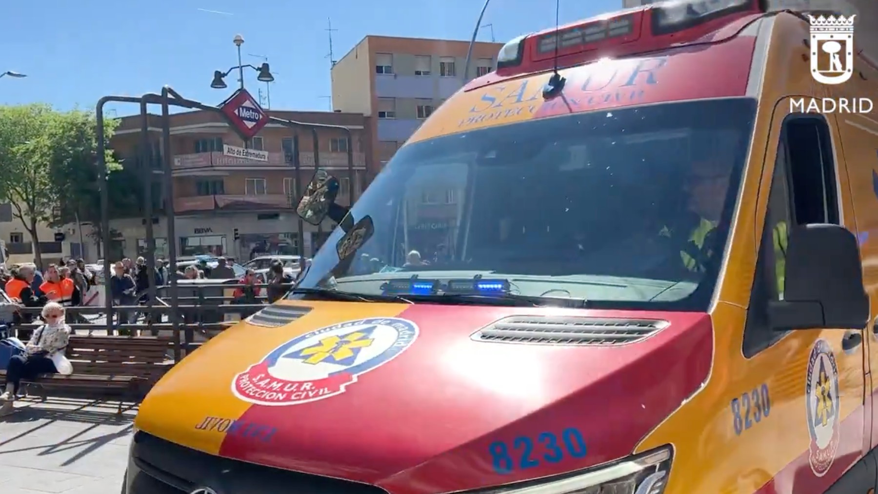 Imagen de la ambulancia en Alto de Extremadura.