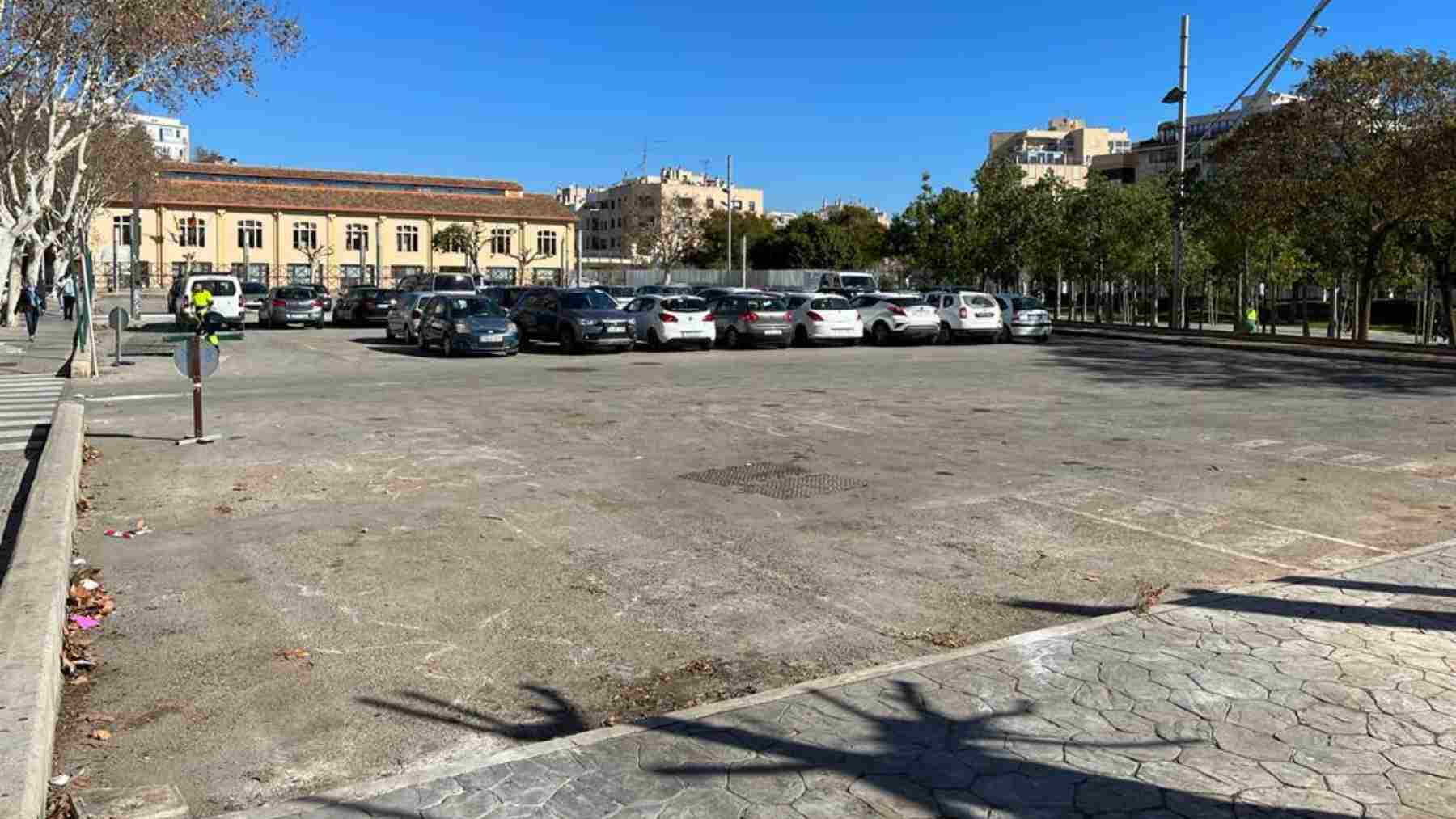 Imagen del espacio que albergará el futuro aparcamiento subterráneo en Palma.