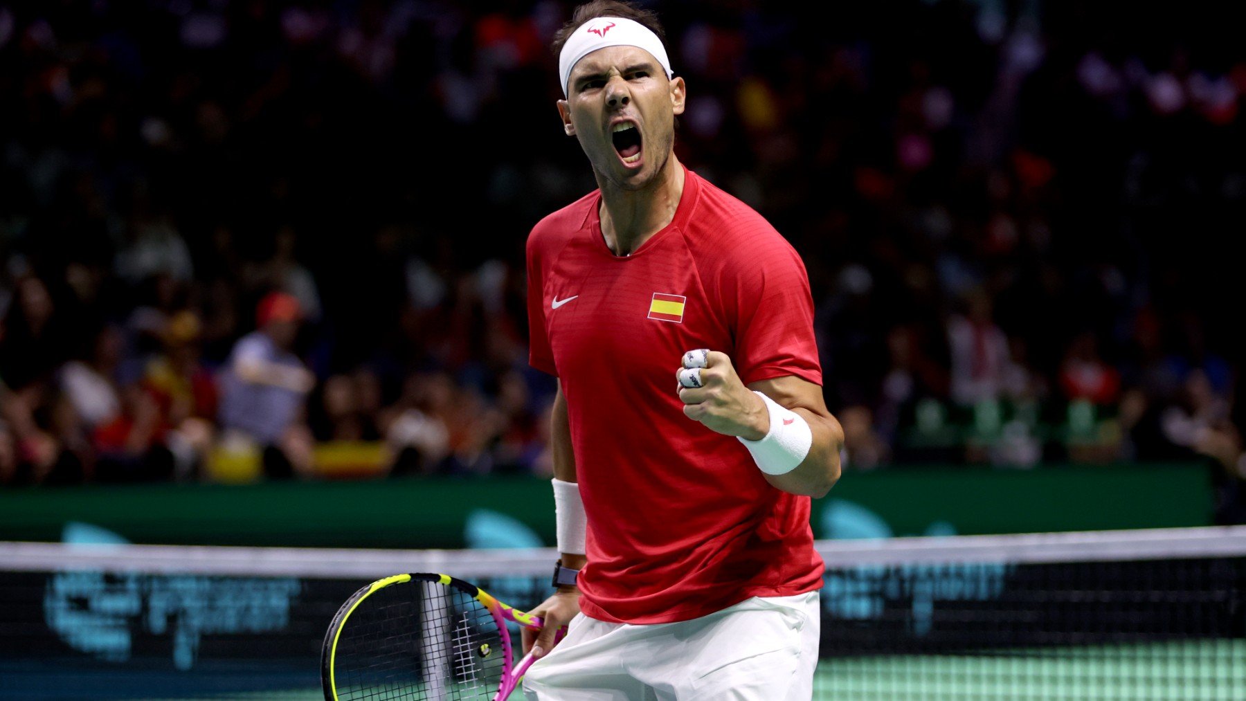 Nadal, durante su partido contra Países Bajos. (Getty)