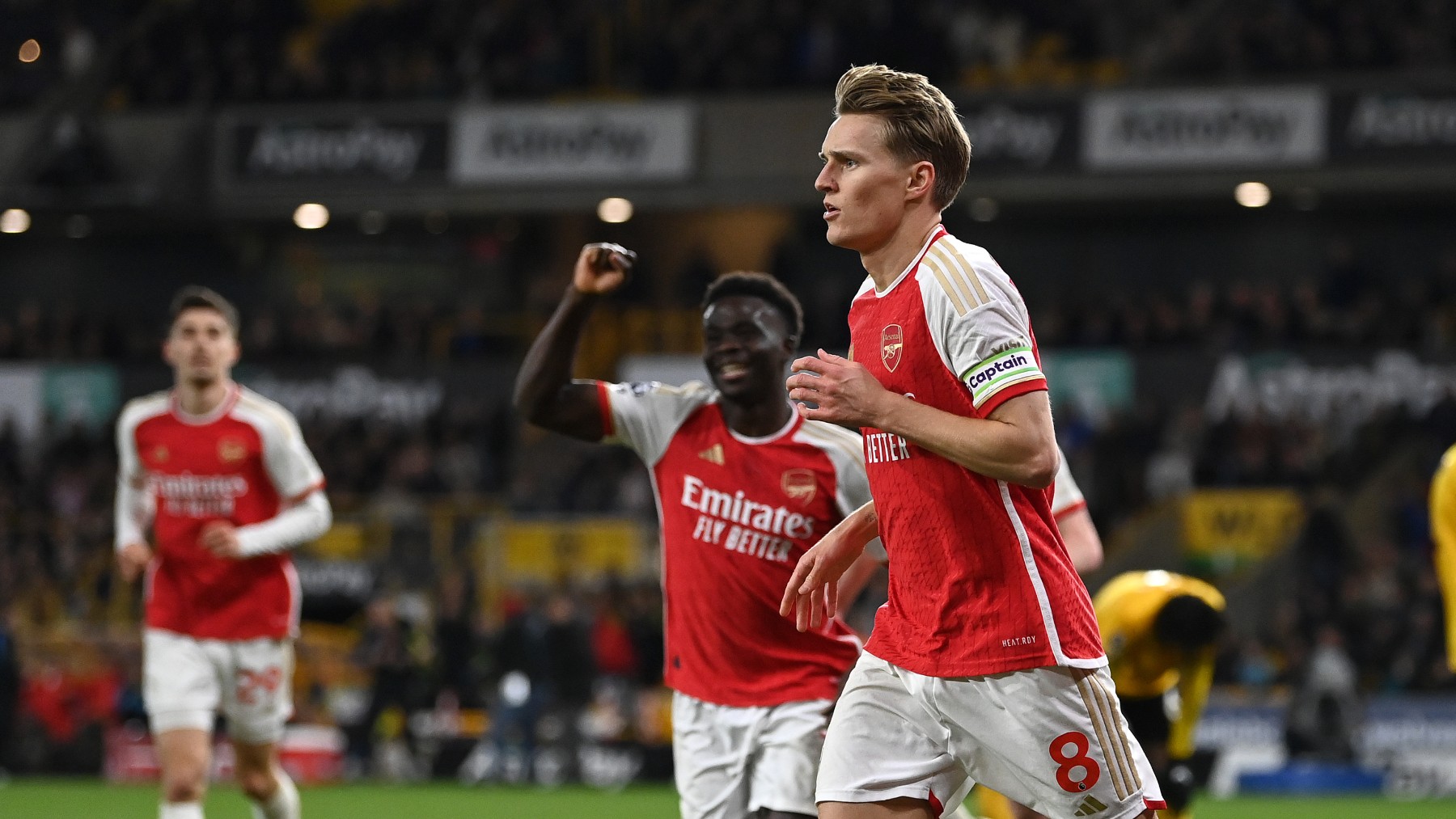 Odegaard celebra el gol del Arsenal. (Getty)