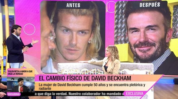 Fiesta saca a la luz los retoques a los que se habría sometido David Beckham (Mediaset).