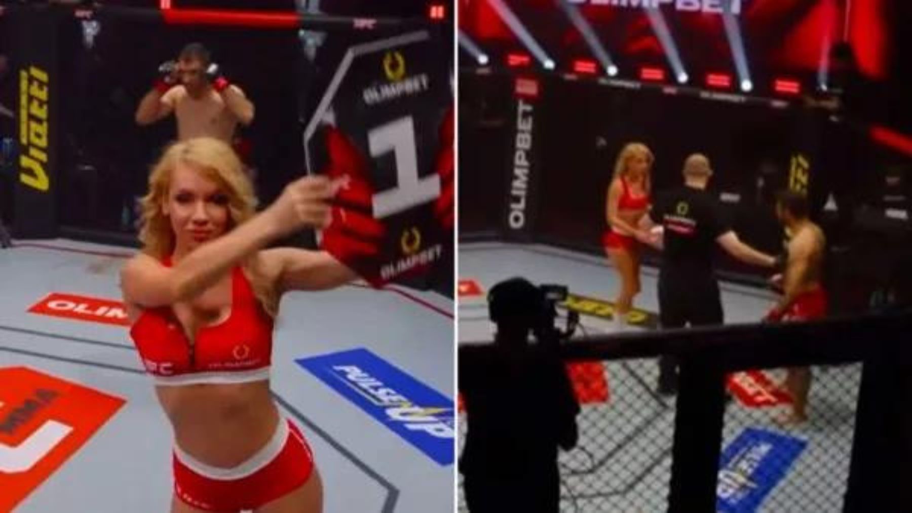 Ali Heibati y la ‘ring girl’