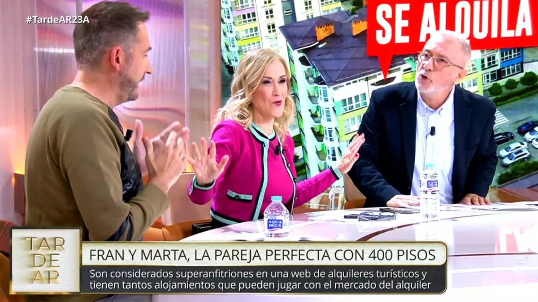 Frank Blanco, Cristina Cifuentes y Javier Sardá en ‘TardeAR’ (Telecinco).