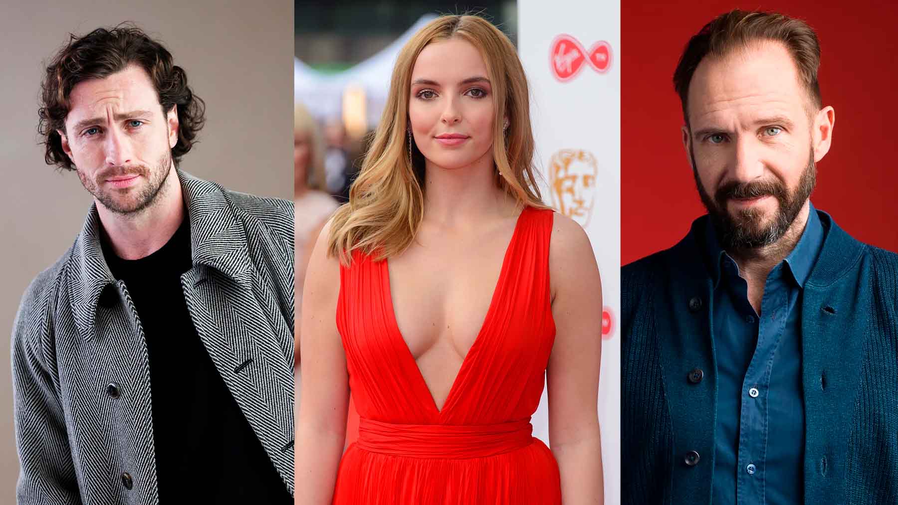 Aaron Taylor-Johnson, Jodie Comer y Ralph FIennes.