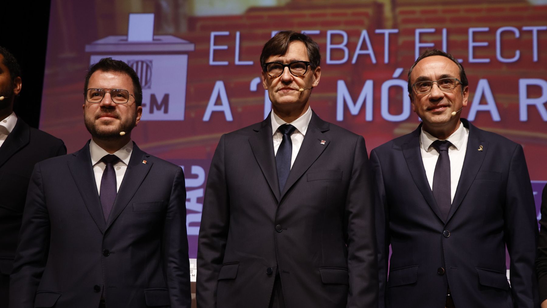 Aragonés, Illa y Rull en el debate de este jueves. (Foto: EP)