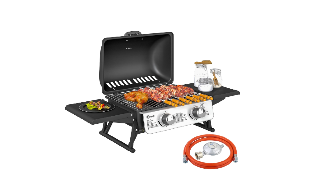 Barbacoa de gas portátil con termómetro