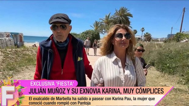 Julián Muñoz reaparecer junto a Karina, ex pareja con la que rompió en el año 2016 (Mediaset).
